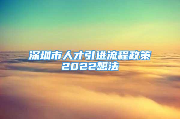 深圳市人才引进流程政策2022想法