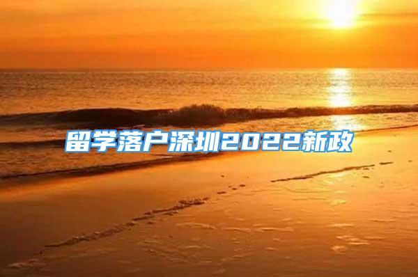 留学落户深圳2022新政