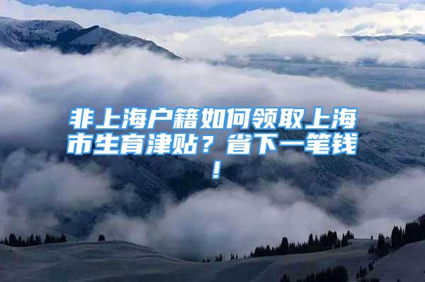 非上海户籍如何领取上海市生育津贴？省下一笔钱！