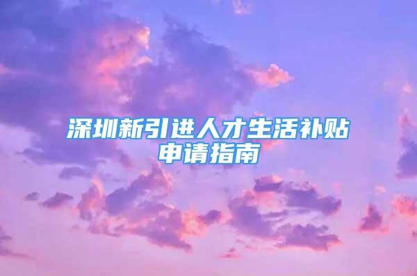 深圳新引进人才生活补贴申请指南