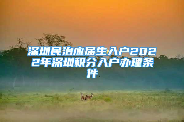 深圳民治应届生入户2022年深圳积分入户办理条件