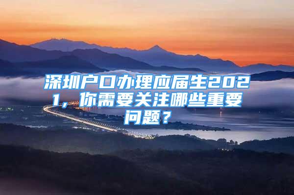 深圳户口办理应届生2021，你需要关注哪些重要问题？