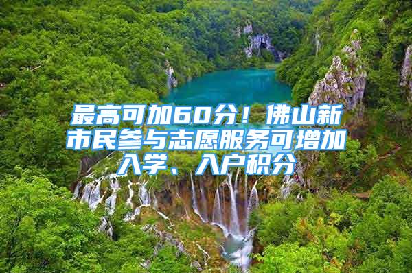 最高可加60分！佛山新市民参与志愿服务可增加入学、入户积分