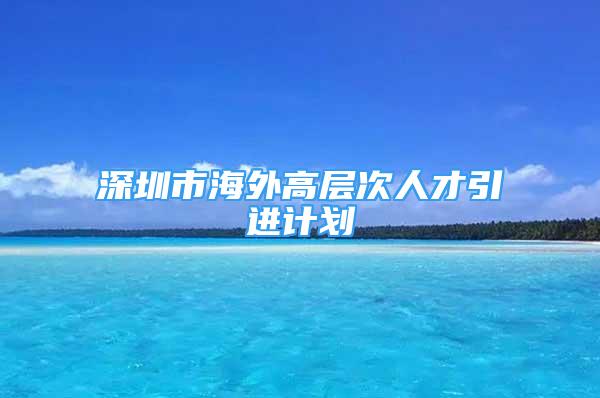 深圳市海外高层次人才引进计划