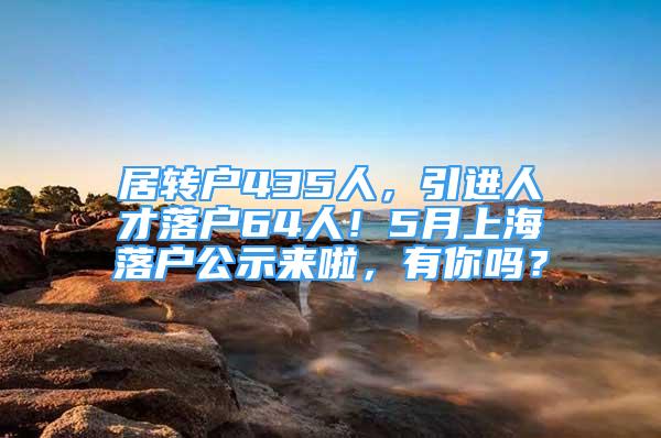 居转户435人，引进人才落户64人！5月上海落户公示来啦，有你吗？