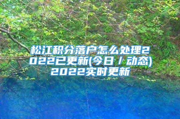 松江积分落户怎么处理2022已更新(今日／动态)2022实时更新