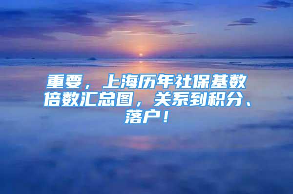 重要，上海历年社保基数倍数汇总图，关系到积分、落户！