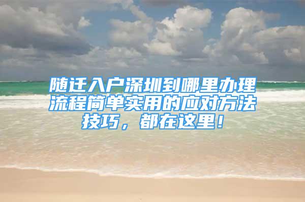 随迁入户深圳到哪里办理流程简单实用的应对方法技巧，都在这里！