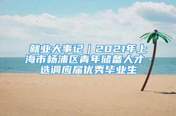 就业大事记｜2021年上海市杨浦区青年储备人才·选调应届优秀毕业生