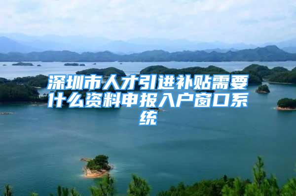 深圳市人才引进补贴需要什么资料申报入户窗口系统