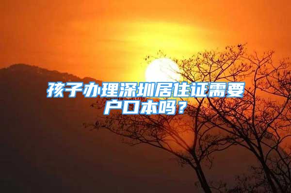 孩子办理深圳居住证需要户口本吗？