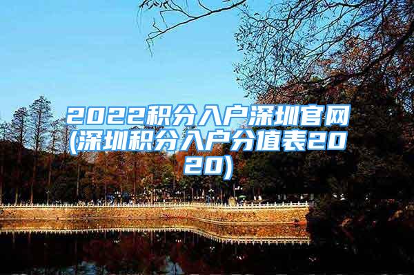 2022积分入户深圳官网(深圳积分入户分值表2020)