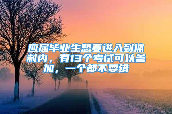 应届毕业生想要进入到体制内，有13个考试可以参加，一个都不要错