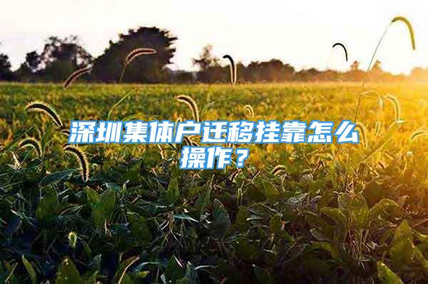 深圳集体户迁移挂靠怎么操作？