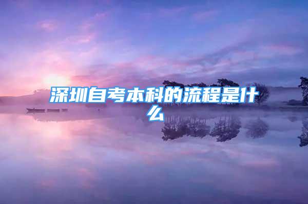 深圳自考本科的流程是什么