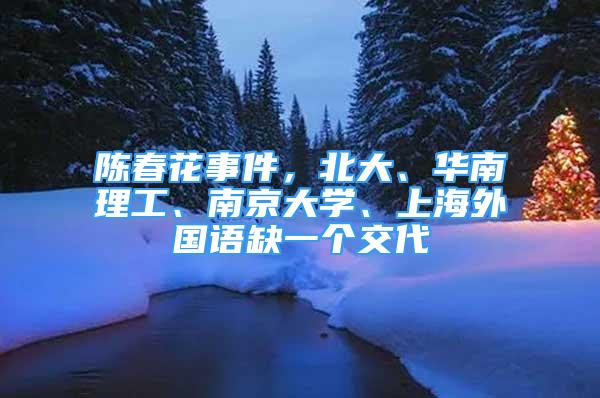 陈春花事件，北大、华南理工、南京大学、上海外国语缺一个交代