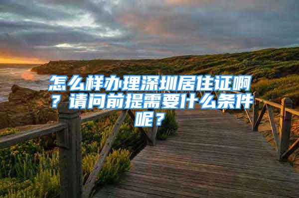 怎么样办理深圳居住证啊？请问前提需要什么条件呢？