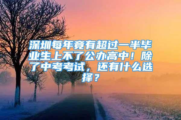 深圳每年竟有超过一半毕业生上不了公办高中！除了中考考试，还有什么选择？