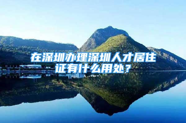 在深圳办理深圳人才居住证有什么用处？