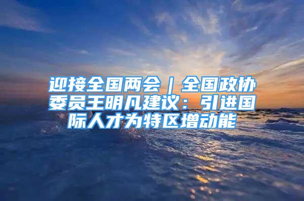 迎接全国两会｜全国政协委员王明凡建议：引进国际人才为特区增动能