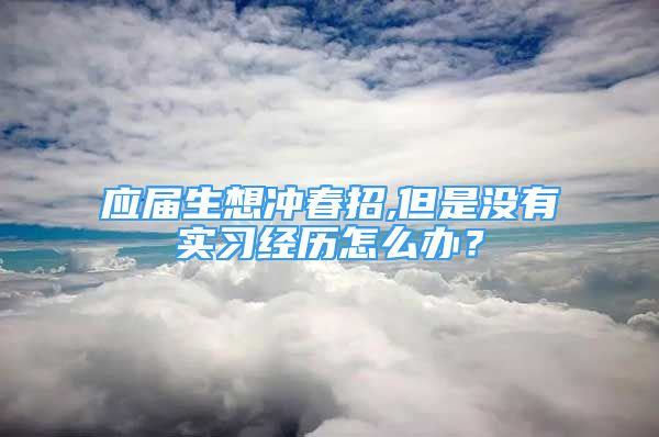 应届生想冲春招,但是没有实习经历怎么办？