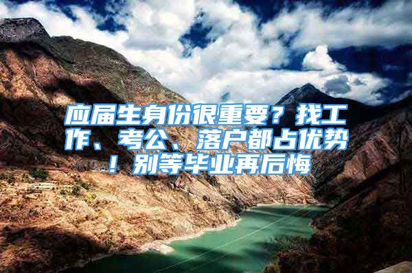 应届生身份很重要？找工作、考公、落户都占优势！别等毕业再后悔