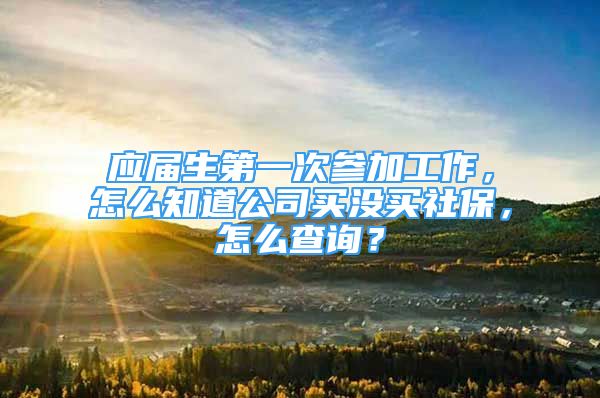 应届生第一次参加工作，怎么知道公司买没买社保，怎么查询？