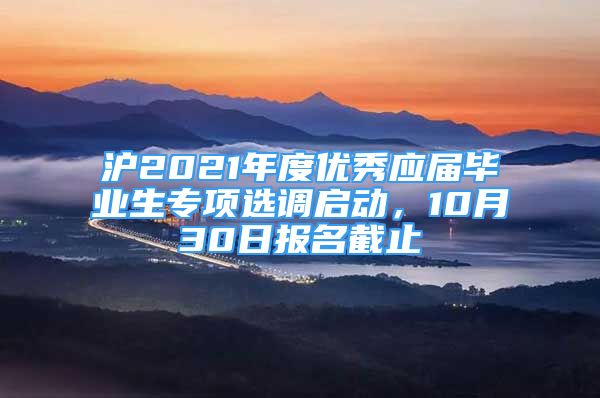 沪2021年度优秀应届毕业生专项选调启动，10月30日报名截止→