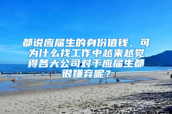 都说应届生的身份值钱，可为什么找工作中越来越觉得各大公司对于应届生都很嫌弃呢？