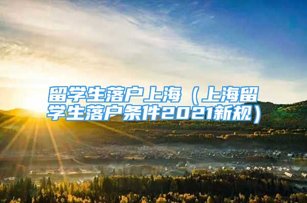 留学生落户上海（上海留学生落户条件2021新规）