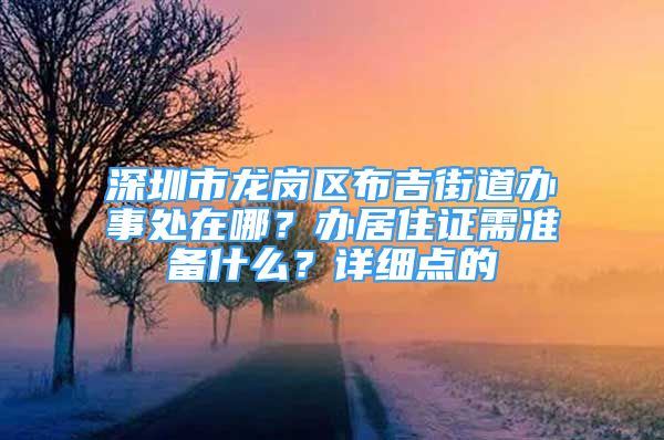 深圳市龙岗区布吉街道办事处在哪？办居住证需准备什么？详细点的