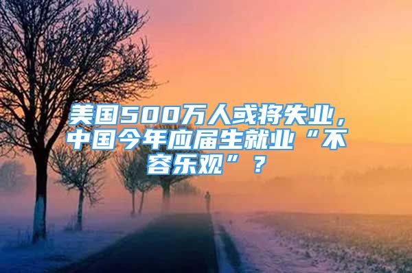 美国500万人或将失业，中国今年应届生就业“不容乐观”？