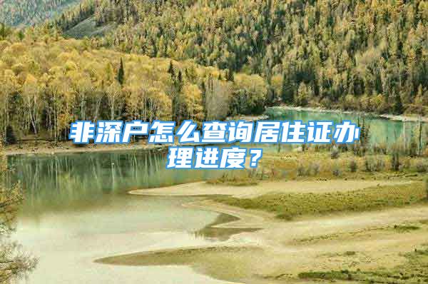 非深户怎么查询居住证办理进度？