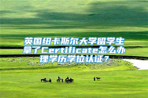 英国纽卡斯尔大学留学生拿了Certificate怎么办理学历学位认证？