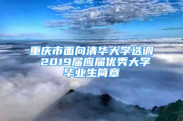 重庆市面向清华大学选调 2019届应届优秀大学毕业生简章