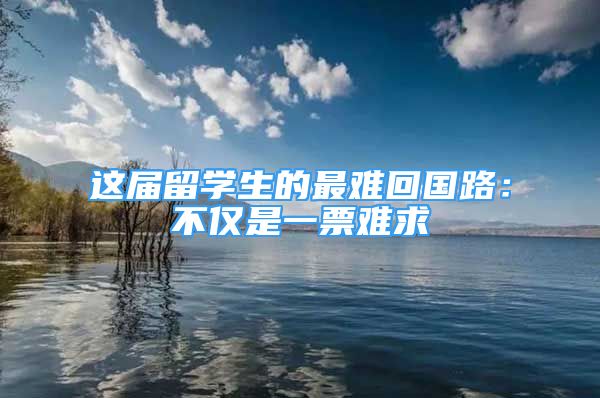 这届留学生的最难回国路：不仅是一票难求