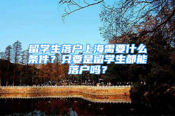 留学生落户上海需要什么条件？只要是留学生都能落户吗？