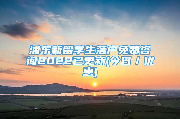 浦东新留学生落户免费咨询2022已更新(今日／优惠)