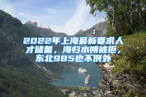 2022年上海最新要求人才储备，海归水朔被拒，东北985也不例外