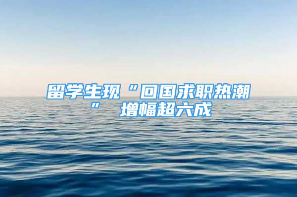 留学生现“回国求职热潮” 增幅超六成