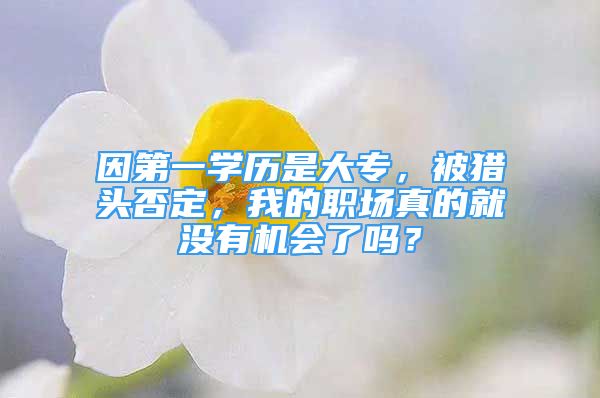 因第一学历是大专，被猎头否定，我的职场真的就没有机会了吗？