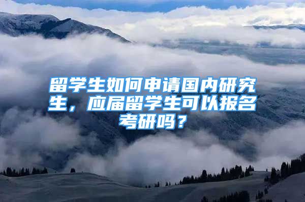 留学生如何申请国内研究生，应届留学生可以报名考研吗？