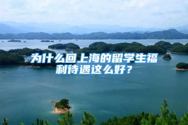 为什么回上海的留学生福利待遇这么好？