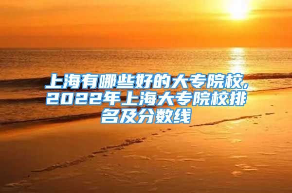 上海有哪些好的大专院校,2022年上海大专院校排名及分数线