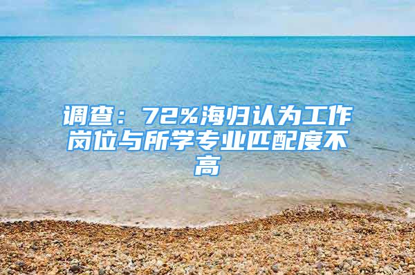 调查：72%海归认为工作岗位与所学专业匹配度不高