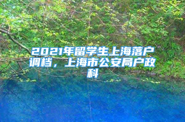 2021年留学生上海落户调档，上海市公安局户政科