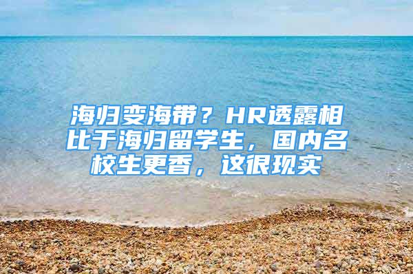 海归变海带？HR透露相比于海归留学生，国内名校生更香，这很现实