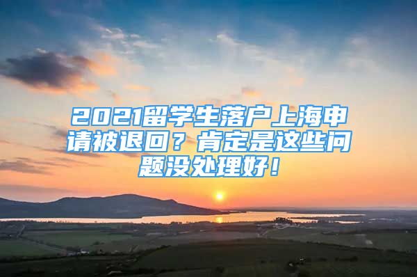 2021留学生落户上海申请被退回？肯定是这些问题没处理好！