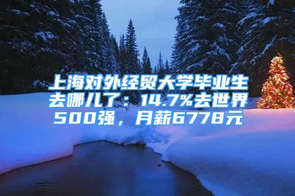 上海对外经贸大学毕业生去哪儿了：14.7%去世界500强，月薪6778元