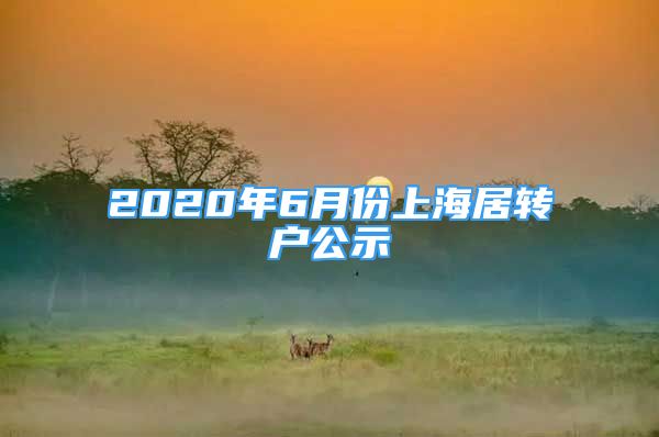 2020年6月份上海居转户公示